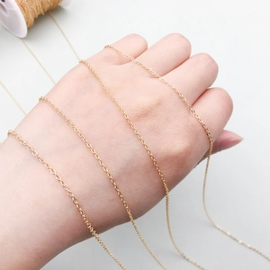 Fine 18K gold plated copper O-chain link for DIY jewelry making and necklaces