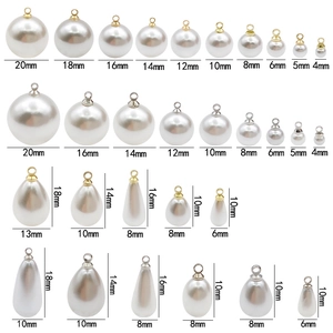 Variedad Colgantes de Perlas Artificiales de Imitación ABS Mixtos Tapas Oro Plata Formas Redondas Lágrima Para Creación Joyas DIY