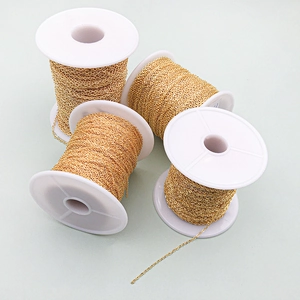 Set of four spools with 18K gold-plated O-link chains for DIY jewelry making