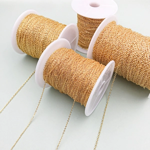 18K Gold Plated Copper Cable Chain For Jewelry Making DIY Necklace Bracelet Extension Fine Chain Minimalist Fashion Accessory
