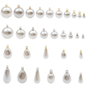 Colgantes de Imitación de Perla Artificial ABS Con Tapas de Aleación Para Joyería DIY Collares Pendientes Formas Redondas Gota Mezcladas