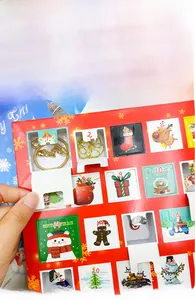 Detail of Christmas 24-day countdown calendar box with jewelry DIY bracelet kit