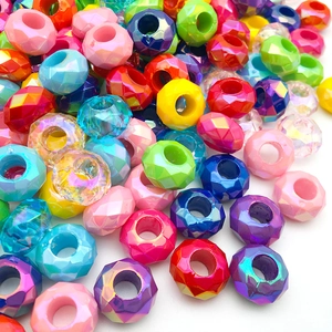 Perles en résine UV colorées à facettes pour la création de colliers et bracelets DIY