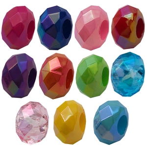 Perles en résine facettées 8x14mm à large trou pour accessoires de bijoux DIY
