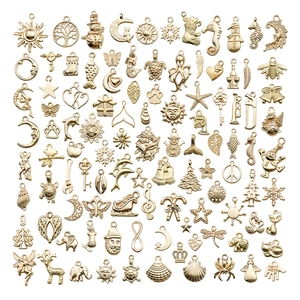 100pcs bulk gold plated alloy charms for DIY jewelry making earrings and necklaces