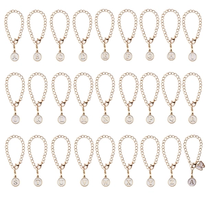 Golden chain jewelry collection with 26 alphabet enamel pendants and lobster clasp