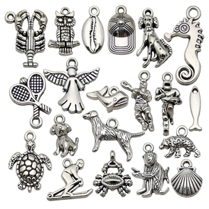 Vintage Alloy Antique Silver Animal Marine Sports DIY Charms Pendants For Jewelry Making Necklace Bracelet Accessory