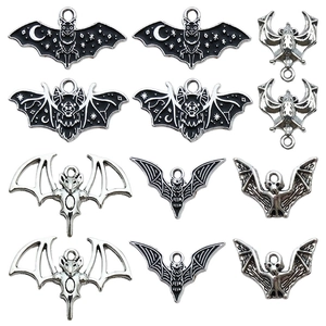 Halloween Bat Charms DIY Zinc Alloy Enamel Gothic Bat Pendants For Necklace Bracelet Earring Jewelry Making Accessories