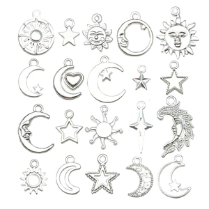 Himmlische Sonne Mond Stern Charms Zinklegierung Versilbert Anhänger Für DIY Schmuckherstellung Armband Halskette Zubehör