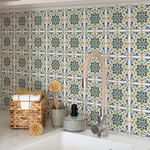 Autocollants de carrelage autocollants style marocain pour décoration murale de cuisine