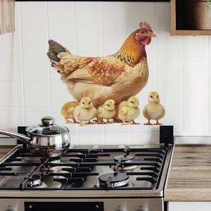 Realistische Henne Und Küken PVC Wandaufkleber Selbstklebende Tiersticker Für Küche Wohnzimmer Ländliche Heimdekoration