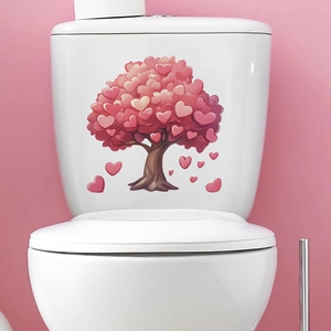 Adesivo decorativo autoadesivo con albero a cuore per bagno e toilette di San Valentino