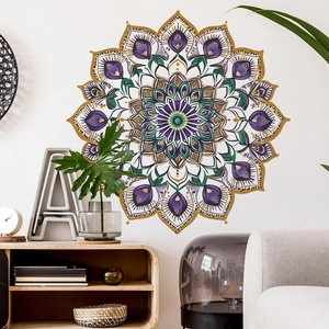 Mandala Wall Sticker PVC Lotus Flower Pattern Self Adhesive Decal For Bedroom Living Room Bohemian Home Decor Art