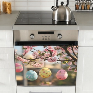 Magnetische Spülmaschinenabdeckung mit Ostereiern und Kirschblüten für die Küche