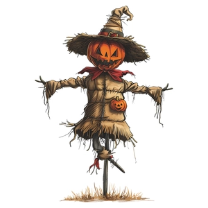 Autocollant mural d'épouvantail citrouille d'Halloween avec chapeau de sorcier déco