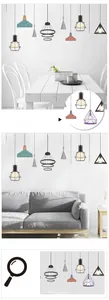 Detail view of modern geometric chandelier wall stickers for living room decor