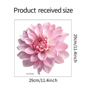 Pink flower wall sticker size diagram showing 29x29cm dimensions and HY-M183 model