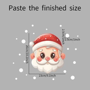 Dettaglio con dimensioni 26x23cm dell'adesivo da parete Babbo Natale e piccoli punti