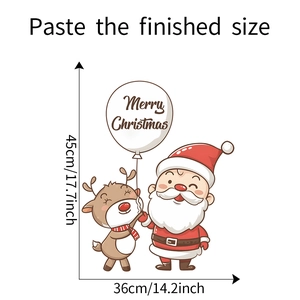 Christmas wall sticker dimensions showing 45cm height and 36cm width with Santa design