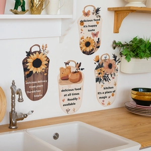 Sunflower kitchen wall stickers with decorative English slogans for home decor