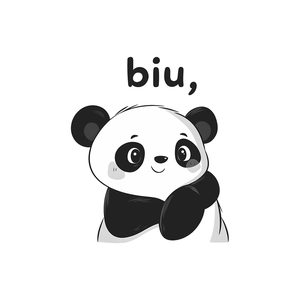 Cute cartoon panda biu wall sticker minimalist black and white nursery home decor decal