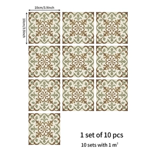 Set di 10 adesivi per piastrelle mandala autoadesivi per cucina in formato 10x10 cm
