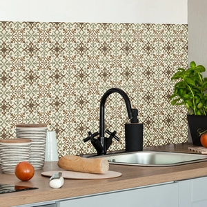 Adesivi per Piastrelle in PVC Stile Mandala Marocchino Retrò Decalcomanie Murali Impermeabili Autoadesive per Cucina Bagno