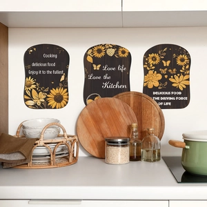 Sonnenblume Inspirierende Zitate Küche Wandaufkleber Wasserdicht PVC Schmetterling Blume Schriftzug Aufkleber Heim Dekoration