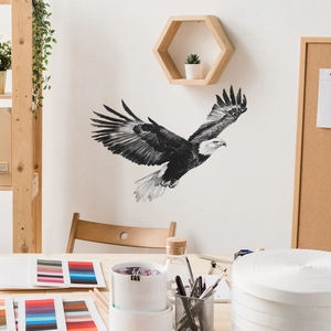 Adesivo murale aquila calva in stile schizzo per decorazione ufficio e casa