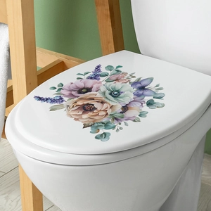Self-adhesive floral wall stickers featuring watercolor roses for home wall decoration
