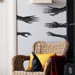 Stickers muraux Halloween mains de monstres noires pour décoration de salon maison
