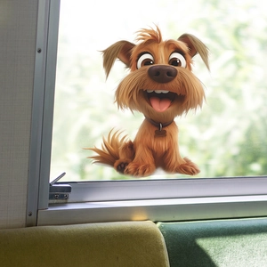 3D Cute Messy Dog Wall Sticker PVC Self-Adhesive Cartoon Animal Window Decal For Bedroom Living Room Home Decoration Supplies