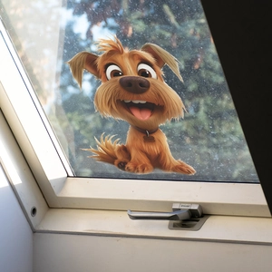 3D cartoon brown dog wall sticker for home and car window decoration