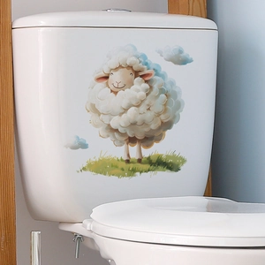 Cartoon white sheep and clouds waterproof self-adhesive wall sticker for kids bedroom decor