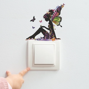 Kreativer Schmetterlingsfee Wandaufkleber für die Lichtschalterdekoration im Kinderzimmer