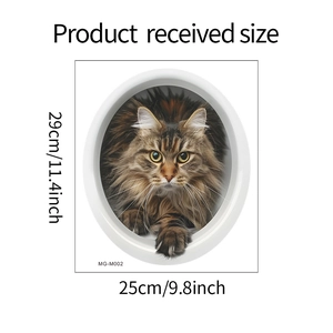 Product received size of 3D cat wall sticker model MG-M002 showing 29x25cm dimensions