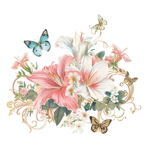 Creative 3D embossed floral and butterfly wall stickers for bathroom decoration
