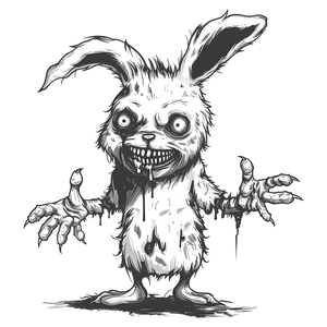 Self-adhesive scary zombie rabbit wall sticker for Halloween living room decor