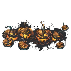 Halloween pumpkin wall decals with scary expressions and bats for home decoration