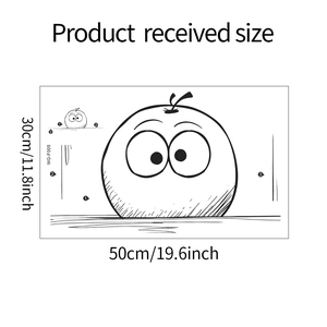 Detailed sheet layout of MG-F005 cartoon orange wall sticker with size 50cm x 30cm