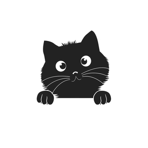 Minimalist black cartoon cat silhouette wall sticker for home decor or car windows