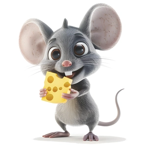 3D-Cartoon-Maus mit Käse-Wandtattoo für die Wanddekoration in der Küche