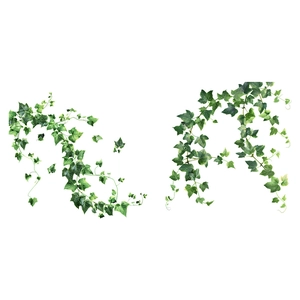 Artificial hanging ivy vine wall decals for home living room decor with green leaves