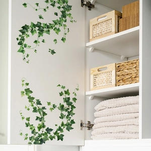 Realistic green ivy vine wall stickers for home cabinet and living room decoration