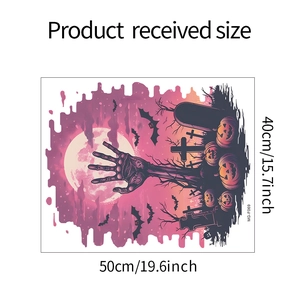 Halloween wall sticker product size 50x40cm with zombie hand and cemetery design
