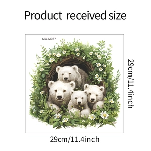 Cartoon polar bear family wall sticker for bathroom decor with size 29x29cm detail
