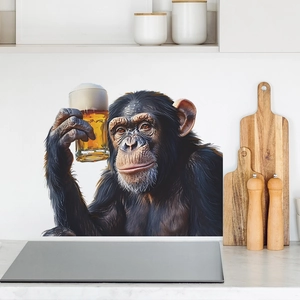 Creative Chimpanzee Drinking Beer Wall Sticker PVC Self Adhesive Decal For Kitchen Restaurant Bar Cafe Wall Decoration