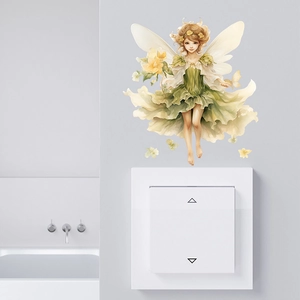 Luminous woodland fairy wall sticker with watercolor wings for children's room decoration