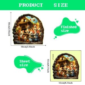 Luminous 3D mouse hole wall sticker for kids room decoration 10x10cm size