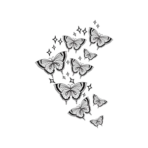 Luminous butterfly wall stickers with stars for glow-in-the-dark home decoration